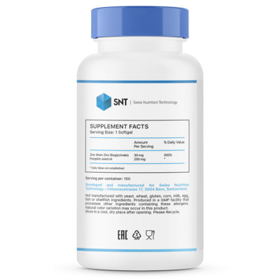 SNT Zinc Chelate 30 mg 150 softgels (,  1)