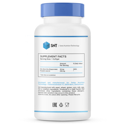 SNT Zinc Chelate 30 mg 60 softgels (,  1)
