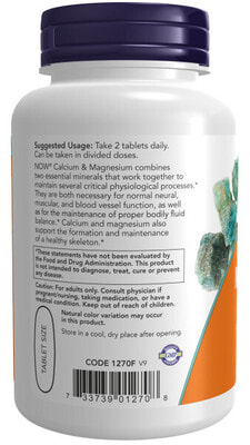 NOW Calcium & Magnesium 100 tabs (,  3)