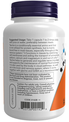 NOW Taurine 1000 mg 100 vcaps (,  3)