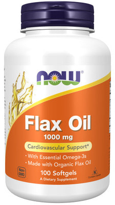 NOW Flax oil organic 1000mg 100 caps