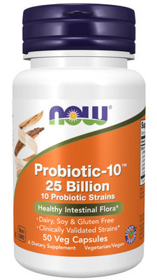 NOW Probiotic-10 25 Billion 50 vcaps