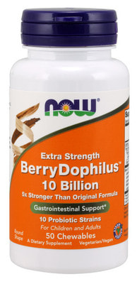 NOW BerryDophilus 10 Billion 50 chewables