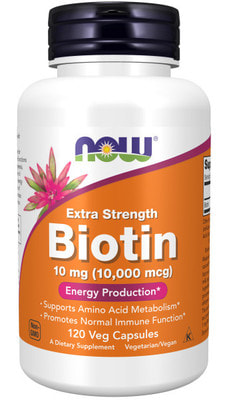 NOW Biotin 10 mg (10000 mcg) 120 vcaps