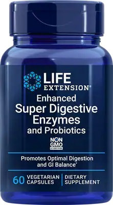 Life Extension Enhanced Super Digestive Enzymes and Probiotics 60 vcaps
