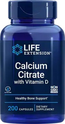 Life Extension Calcium Citrate with Vitamin D 200 caps