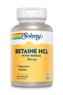Solaray Betaine HCl with Pepsin 250mg 180 vcap