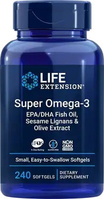 Life Extension Super Omega-3 EPA/DHA Fish Oil 240 easy-to-swallow sgel ()