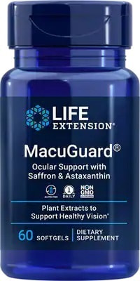 Life Extension MacuGuard Ocular Support with Saffron&Astaxanthin 60 sgels