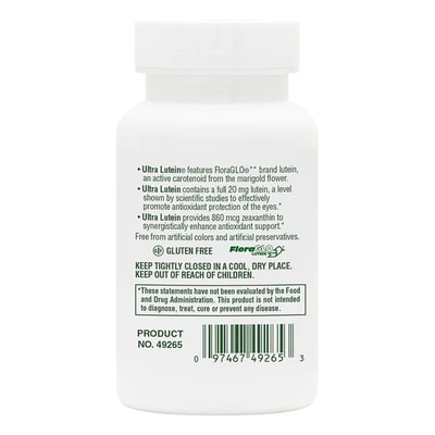 Natures Plus Lutein Ultra with 20 mg Pure FloraGLO 60sgels
