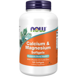 NOW Calcium & Magnesium + vit D 120 softgels