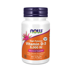 NOW Vitamin D3 5000 iu 240 softgels
