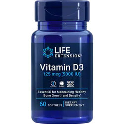 Life Extension Vitamin D3 125 mcg (5000 IU), 60 softgels