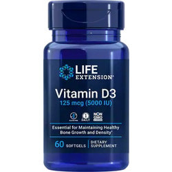Life Extension Vitamin D3 125 mcg (5000 IU), 60 softgels