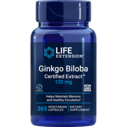 Life Extension Ginkgo Biloba Certified Extract 120 mg 365 vcaps